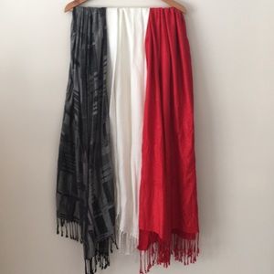 3 Pashmina/Silk Scarfs